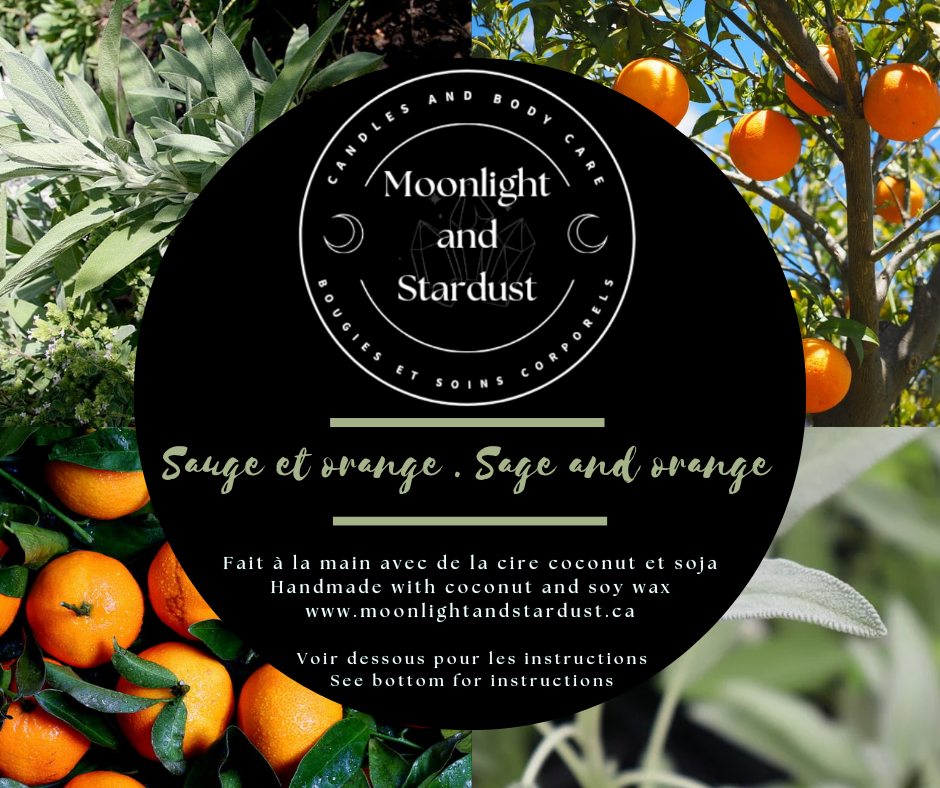 * 1 left * Regular Scent : Sage and orange / 4oz / wood